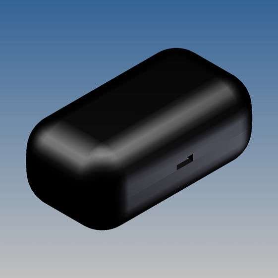 10006.9 Contenitore in ABS NERO superficie opaca angoli arrotondati