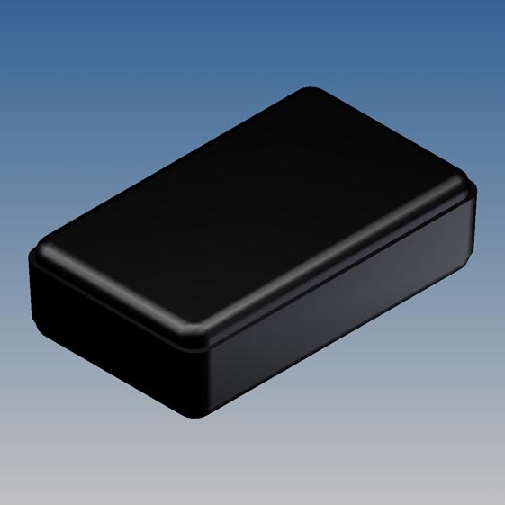 10010.9 Contenitore in ABS NERO superficie opaca angoli arrotondati