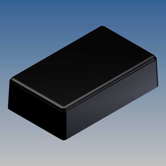 10012-B.9 Contenitore in ABS NERO superficie opaca angoli arrotondati