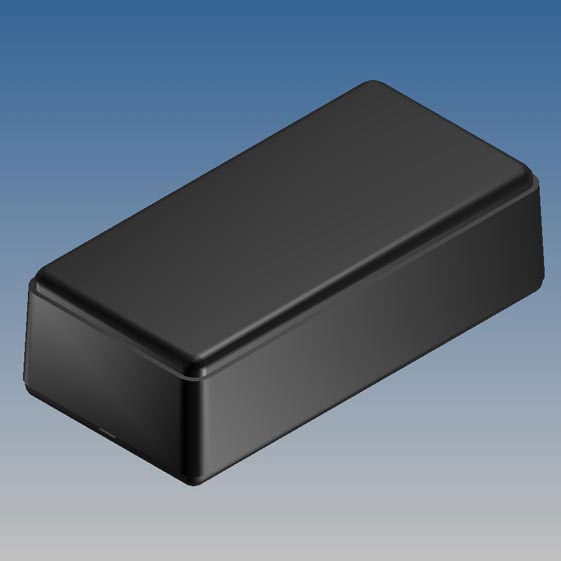 10015.9 Contenitore in ABS NERO superficie opaca angoli arrotondati