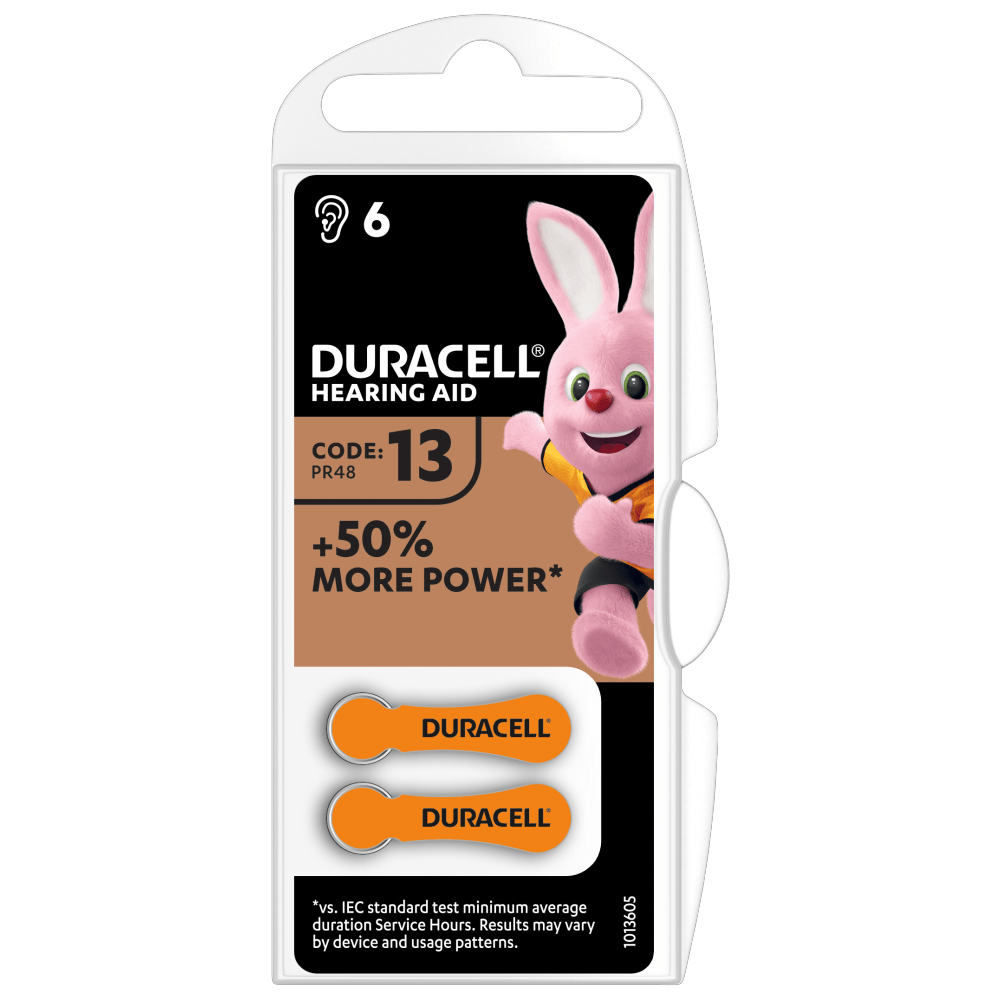 13 Batteria Duracell per apparecchi acustici Lunga durata  Blister 6pz