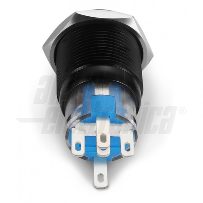 Interruttore antivandalo foro 19mm luminoso IP67 - Led ROSSO 24V - immagine 2