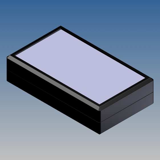 660 Contenitore NERO in ABS superficie opaca e pannello alluminio