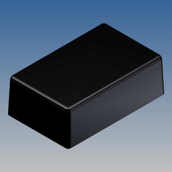 10013-B.9 Contenitore in ABS NERO superficie opaca angoli arrotondati
