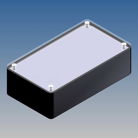 COFFER-TP2.9 Contenitore NERO ABS angoli arrotondati pannello superiore