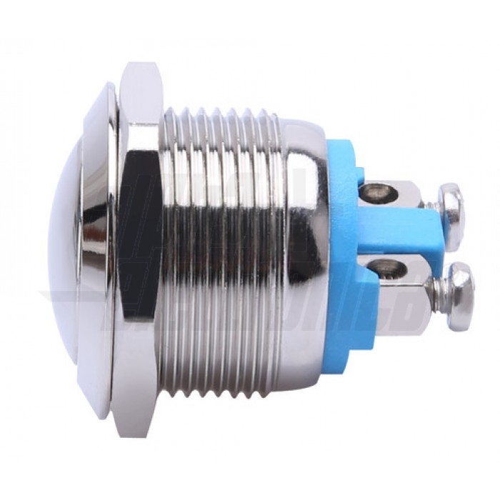 Pulsante antivandalo 1P OFF/(ON) N.A. 2 terminali a vire foro 19mm IP65 - immagine 2