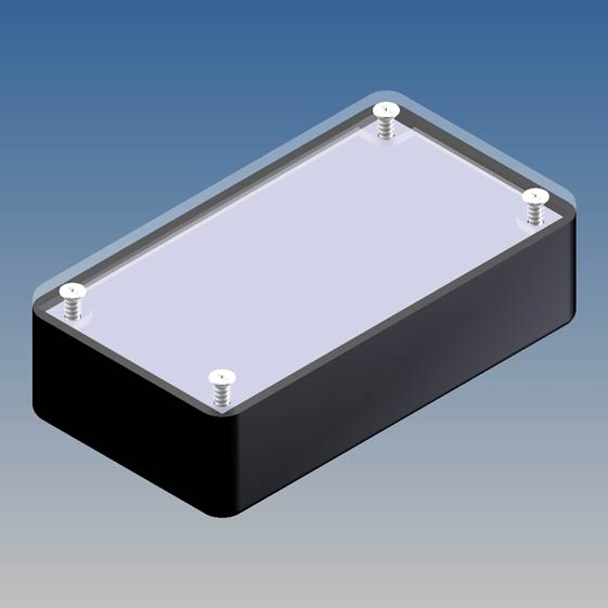 COFFER-TP1.9 Contenitore NERO ABS angoli arrotondati pannello superiore