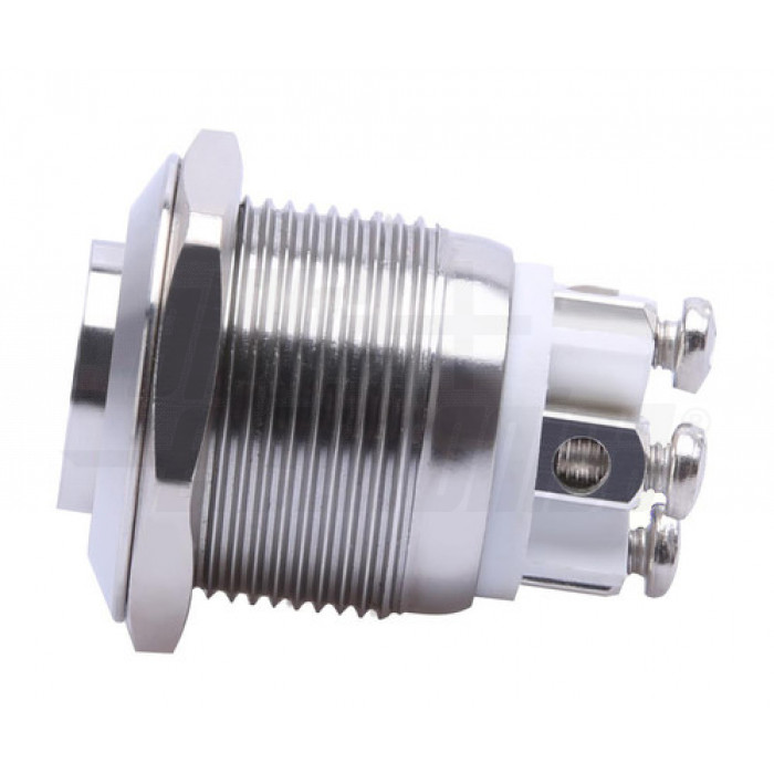 Pulsante antivandalo foro 16mm terminali a vite IP65 - Led GIALLO - immagine 2