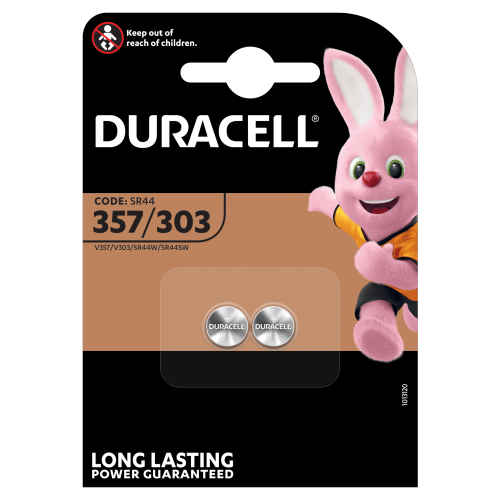 357 / 303 Duracell Batteria bottone ossido di argento 1,5V – Blister 2pz