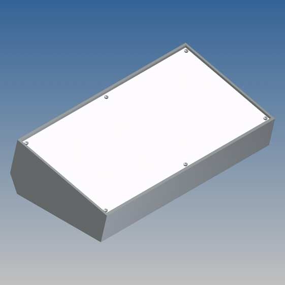 364 Contenitore GRIGIO in ABS con pannello superiore in alluminio