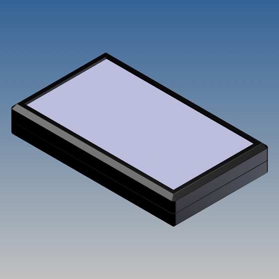 550 Contenitore NERO in ABS superficie opaca e pannello in alluminio