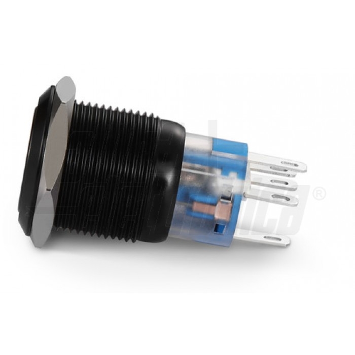 Interruttore antivandalo foro 19mm luminoso IP67 - Led ROSSO 12V - immagine 2