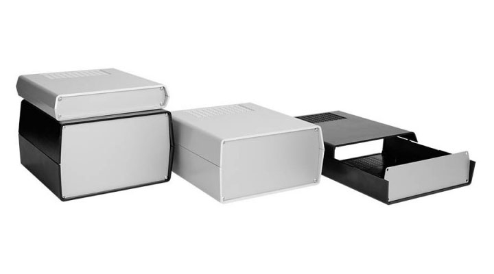 AUS-23 Contenitore ABS superficie opaca due pannelli frontali alluminio - immagine 2