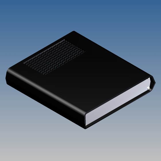 AUS-11 Contenitore ABS superficie opaca due pannelli frontali alluminio