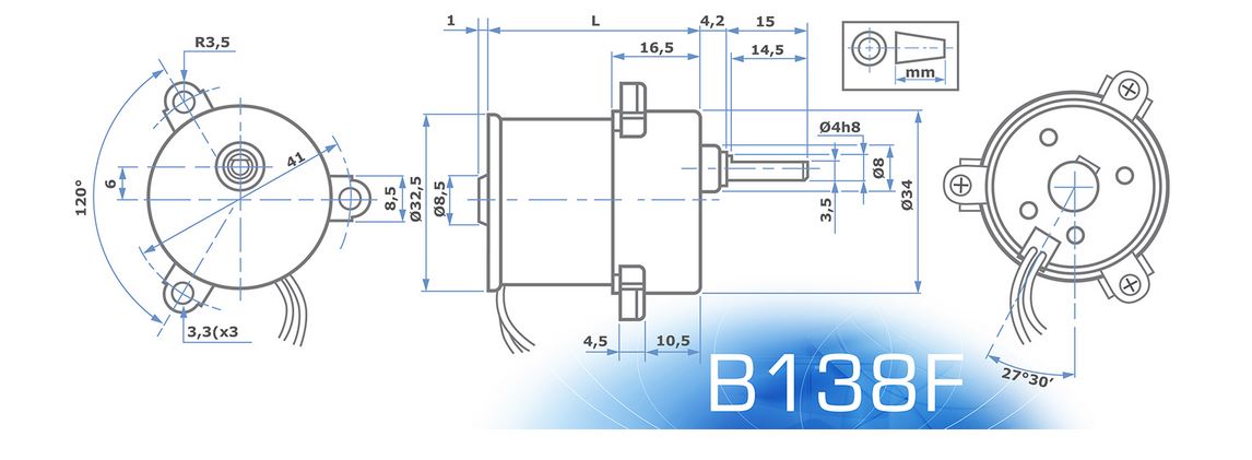 B138F.6.72 Motoriduttore 6V 37/28 rpm - immagine 2