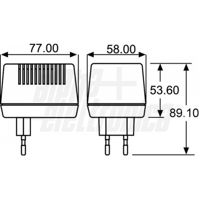 Alimentatore lineare 11,2W  uscita alternata regolabile 9-24Vac 600mA - immagine 2