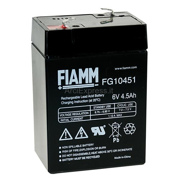 FG-10451 Batteria al piombo FIAMM 6V 4,5 AH