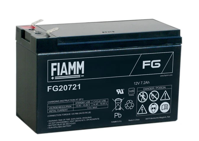 FG-20721 Batteria al piombo FIAMM 12V 7.2Ah Faston 4,8mm