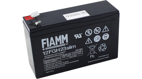 12FGH23SLIM FIAMM - Batteria al piombo AGM 12V 5Ah Faston 4.8mm