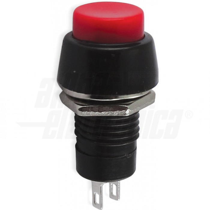 Pulsante bistabile ROSSO 1P SPST ON/OFF  2 terminali a saldare foro 10mm