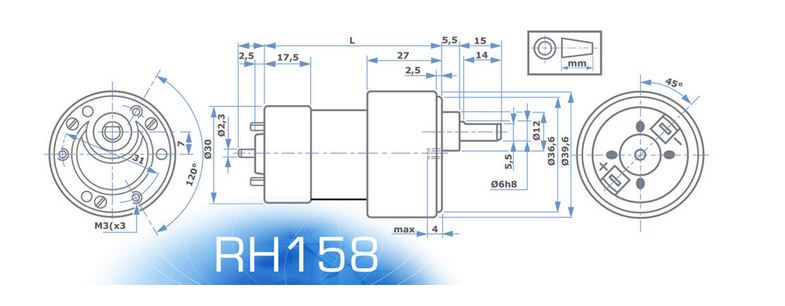 RH158.12.630 Motoriduttore 12V 10/9 rpm - immagine 2