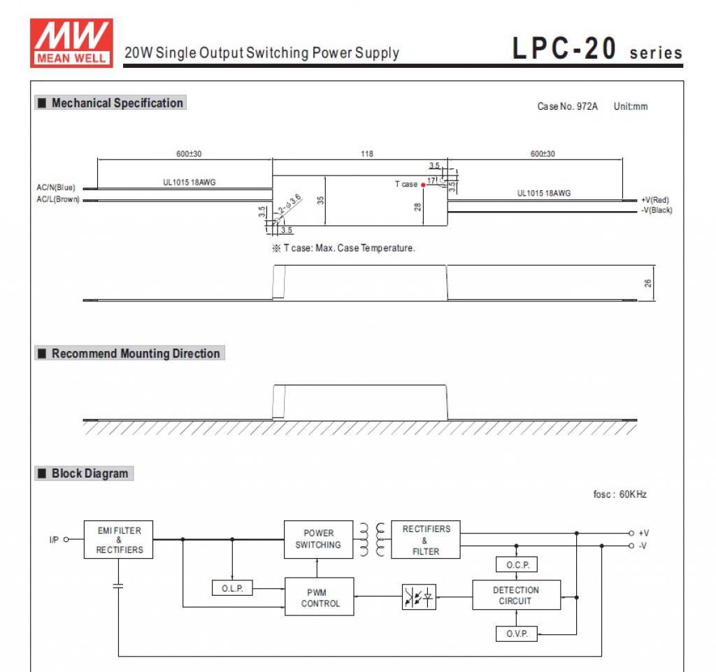 LPC-20-700 Alimentatore 20W 9-30V 700mA IP67 - immagine 2