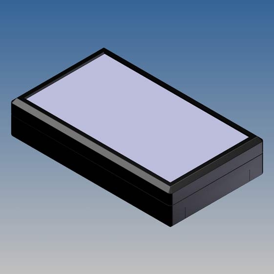 780-B Contenitore NERO ABS superficie opaca pannello frontale alluminio