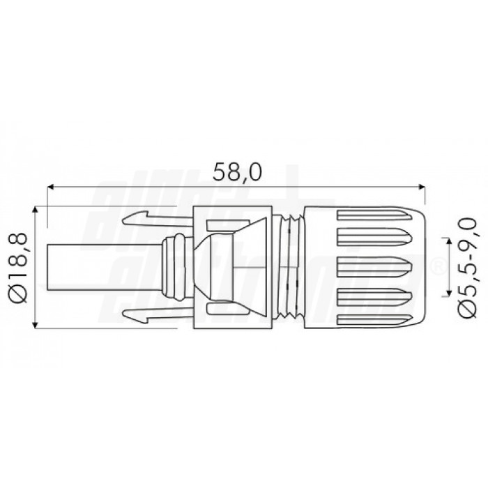 Connettore MC4 per fotovoltaico Femmina 1000V Per cavo 4-6mm Staubli MC4 - immagine 2