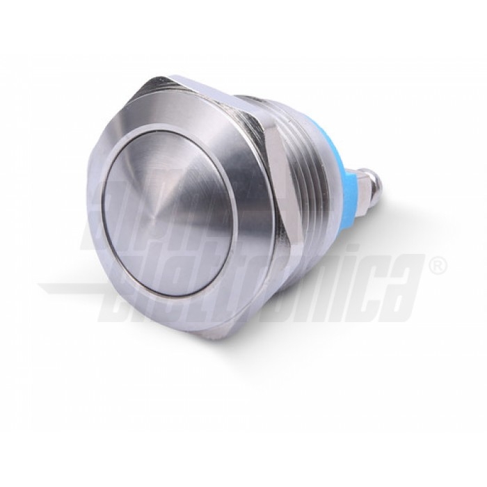 Pulsante antivandalo 1P OFF/(ON) N.A. 2 terminali a vire foro 19mm IP65