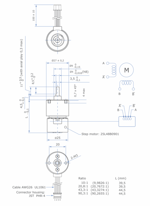 SM155.25L.21 - Step motor Max Speed 72 rpm - immagine 2