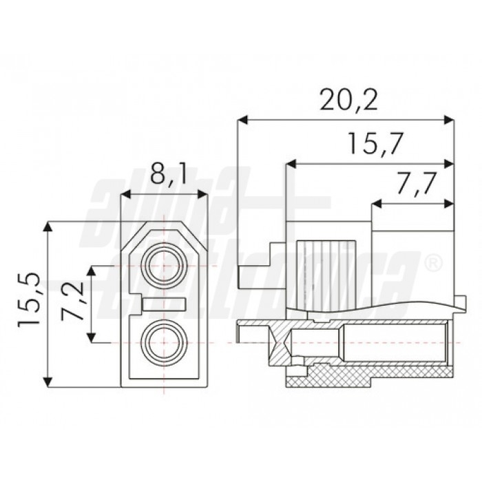 Connettore XT60 per batteria - Femmina - immagine 3
