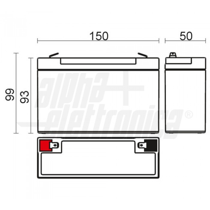 BP06-12 Batteria al piombo 6V 12Ah - AGM faston 4.8mm - immagine 2