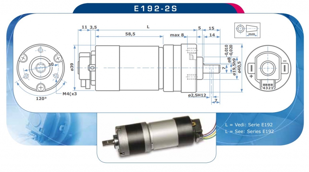E192-2S.12.246 Motoriduttore EPICICLOIDALE 12V con ENCODER - immagine 2