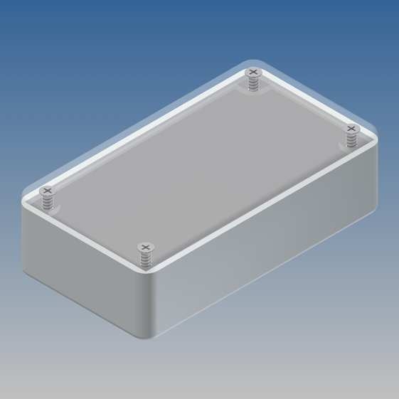 COFFER-TP1.5 Contenitore GRIGIO ABS angoli arrotondati pannello superior