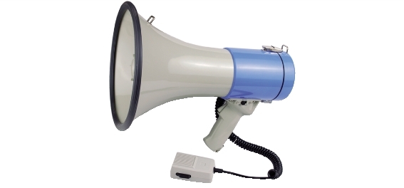 Megafono 25W con sirena e microfono estraibile