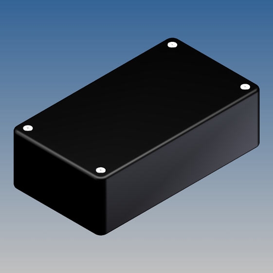 COFFER-2.9 Contenitore NERO in ABS con angoli arrotondati