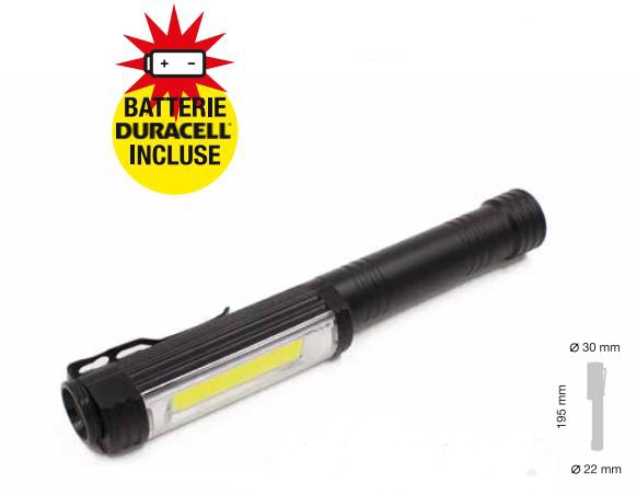 NERO CALAMITO LED - Torcia in alluminio con magnete e clip