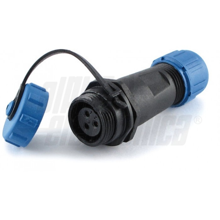 Connettore circolare presa volante serie SP13 3 poli - 13 A - IP68