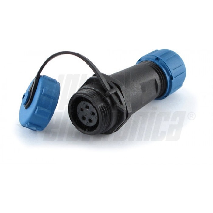 Connettore circolare presa volante serie SP13 5 poli - 5A - IP68