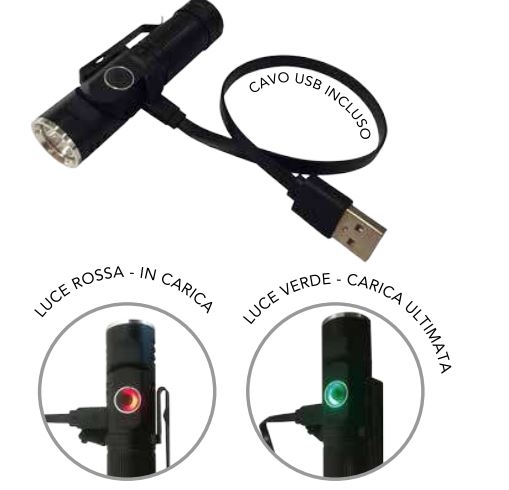 CHARLIE - Torcia ricaricabile con magnete e testa girevole 90° - immagine 2