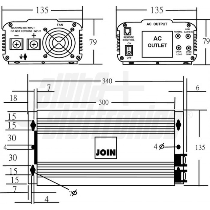 Inverter Onda modificata 1000W Ingresso: 12Vdc Uscita: 230Vac - immagine 2