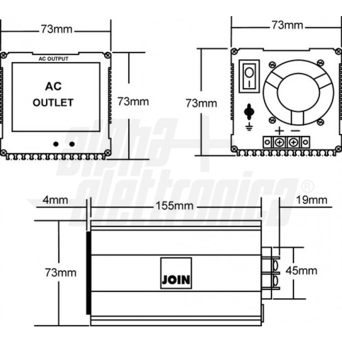 Inverter Onda modificata 300W Ingresso: 24Vdc, Uscita: 230Vac - immagine 2