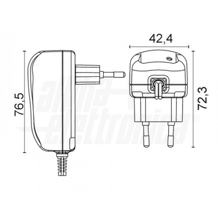 Alimentatore Switching 12W - 3/4,5/5/6/7,5/9/12 Vdc - 1A - 6 connettori - immagine 2