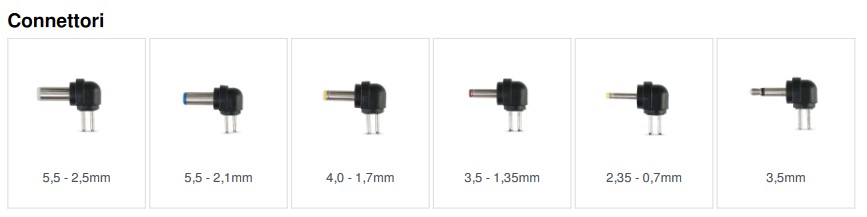 Alimentatore Switching 7,2W - 3/4,5/5/6/7,5/9/12 Vdc 0,6A  6 connettori - immagine 2