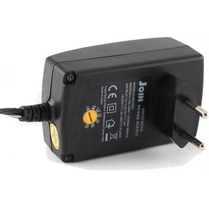 Alimentatore Switching 27W - 3/4,5/5/6/7,5/9/12Vdc 2,25A - 6 connettori
