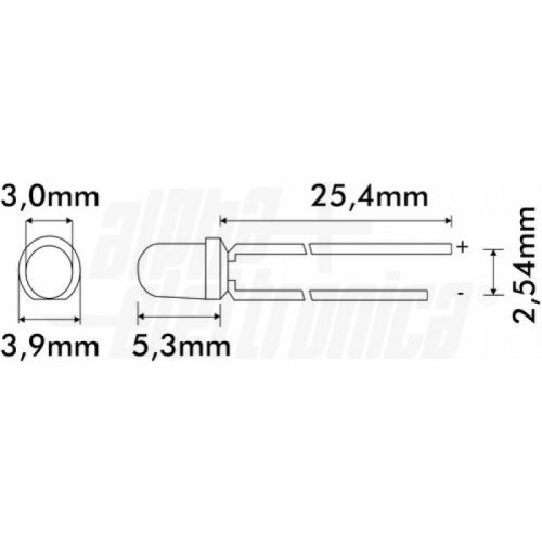 Diodo Led diametro 3mm - Alta luminosità - BIANCO FREDDO - immagine 2