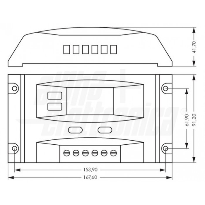 Regolatore di carica PWM 12/24Vdc 20A con 2 porte USB - immagine 2