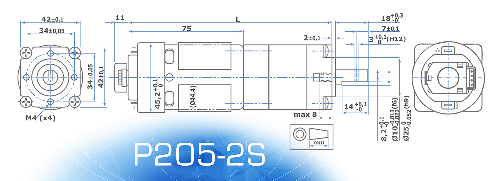 P205-2S.12.400 Motoriduttore EPICICLOIDALE 12V con ENCODER - immagine 2
