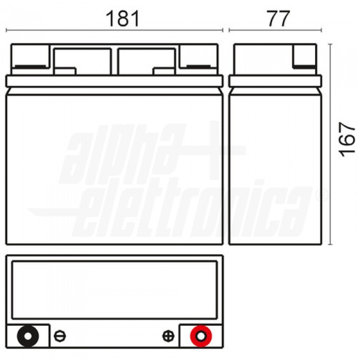 BPV12-22 Batteria al piombo 12V 22Ah - AGM a vite M5 VRLA - Trazione - immagine 2