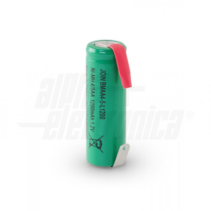 Batteria Ni-Mh 4/5AA 1,2V 1200mAh - ricaricabile con lamelle a saldare